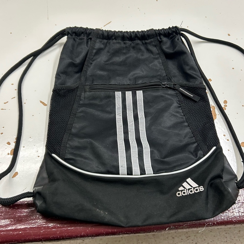 Adidas Black Drawstring Backpack Preowned
